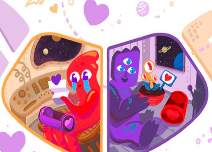 Día de San Valentin Google lanza romántico Doodle