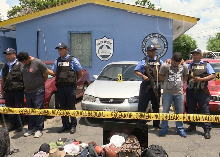 nicaragua, policia nacional, detenidos, robo a viviendas, chapeo de vehiculos,