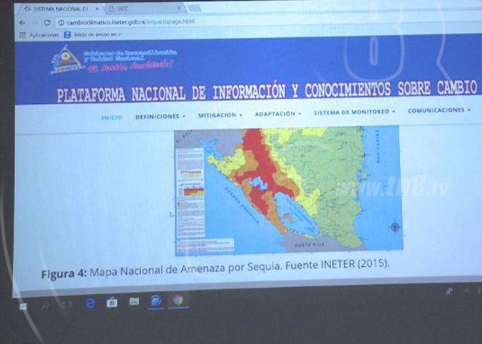 nicaragua, ineter, plataforma, sitio web, cambio climatico,