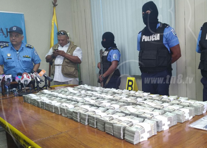 nicaragua, policia nacional, penas blancas, incautacion de dolares, lavado de dinero,