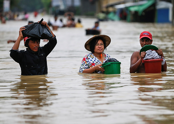 muertos, desplazados, lluvias, birmania, inundaciones,