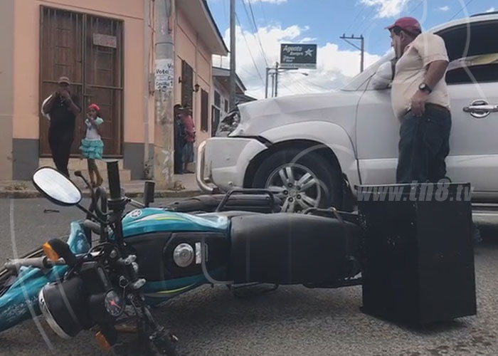 nicaragua, accidente de transito, esteli, motociclista, choque, barrio rene barrantes,