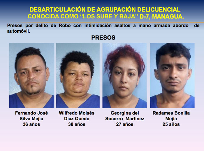 nicaragua, seguridad, delincuencia, agrupaciones, detencion, policia,