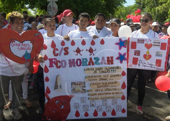 nicaragua, donacion de sangre, caminata, managua, conmemoracion,