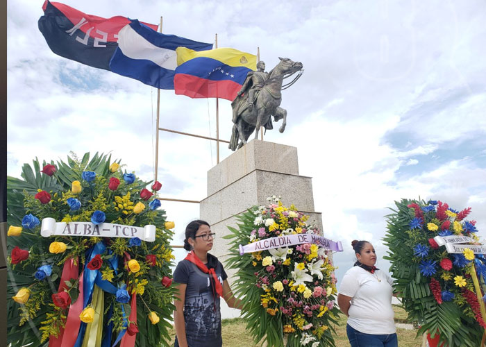 nicaragua, simon bolivar, homenaje, paseo de los estudiantes, independencia,