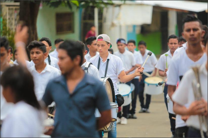 Estudiantes de Nicaragua ya se preparan para las fiestas patrias.