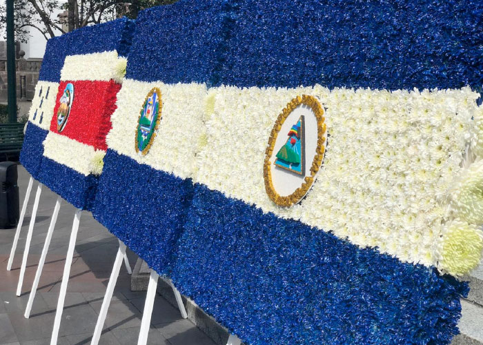 nicaragua, ecuador, acto solemne, celebracion, independencia de centroamerica, ofrenda floral, autoridades, 