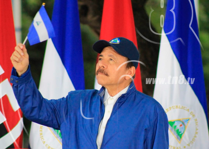 Foto: Antorcha centroamericana de la libertad, fue recibida por el Presidente de Nicaragua, Comandante Daniel Ortega/TN8