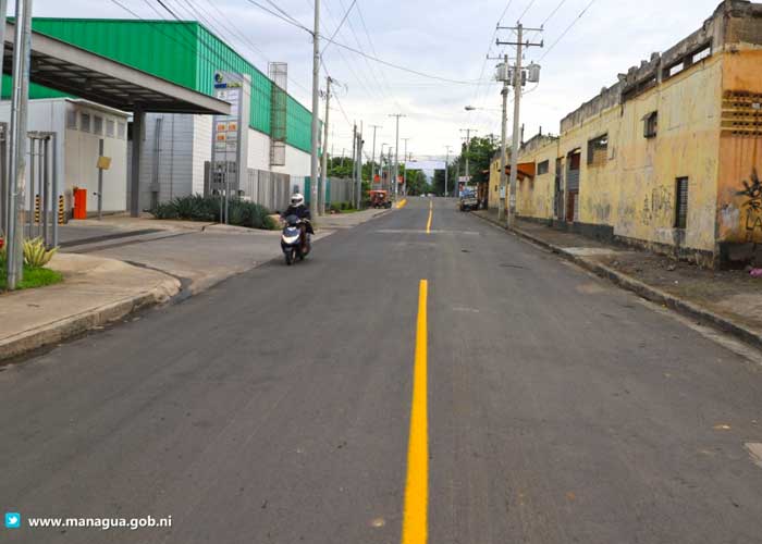 nicaragua, barrio domitila lugo, calles asfaltadas, inauguracion, inversion, 