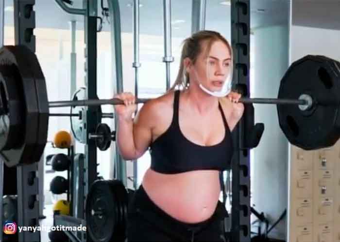 Embarazada desata controversia por levantar pesas de hasta 142