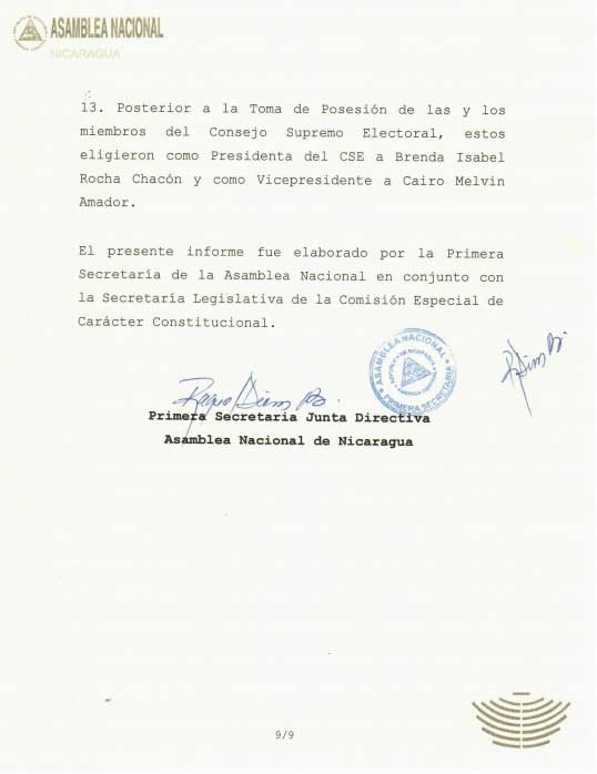 nicaragua, reforma electoral, magistrados, consejo supremo electoral,