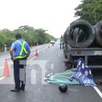 nicaragua, accidente, carretera nueva a leon, motociclista, camion,