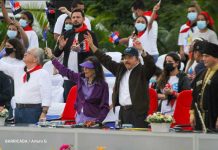 Presidente Daniel Ortega, en acto por la celebración del 42/19 en Nicaragua