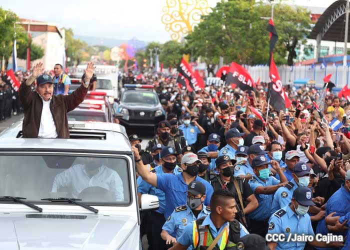 Presidente Daniel Ortega, en acto por la celebración del 42/19 en Nicaragua