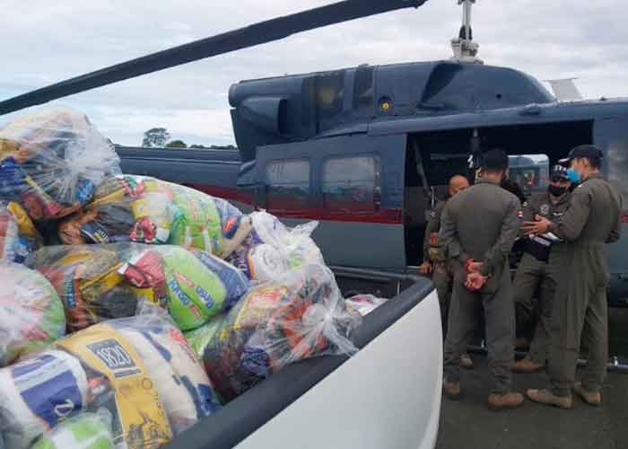 operativo aéreo de asistencia humanitaria en Costa Rica
