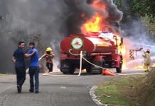 Momentos de un gran incendio en Rancho Grande, Matagalpa