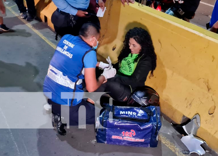 Foto: Imprudencia provoca accidente en la pista del mercado Roberto Huembes/TN8