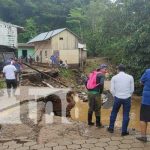 Calles afectadas y viviendas en Santo Domingo, Chontales