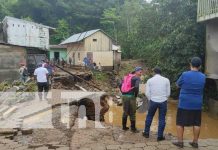 Calles afectadas y viviendas en Santo Domingo, Chontales