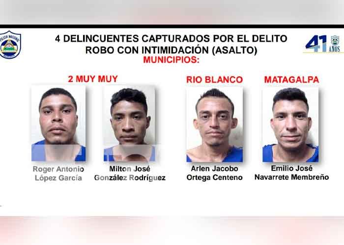 Foto: Diez detenidos por delitos de alta peligrosidad en Matagalpa /TN8