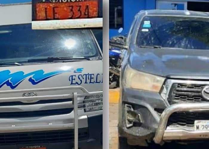 Vehículos incautados en Matagalpa por tráfico de marihuana