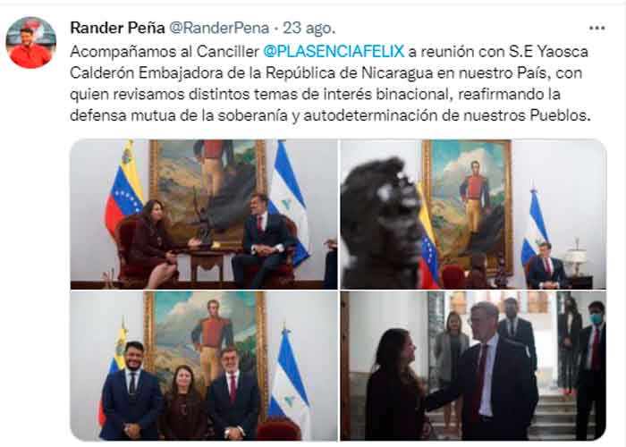 Gobierno de Venezuela reafirma lazos de cooperación y hermandad con Nicaragua