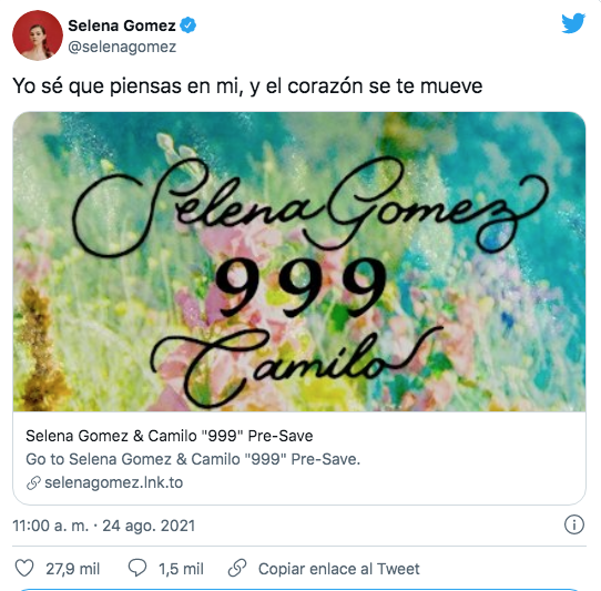 Camilo lanza '999', su nueva canción junto a Selena Gómez
