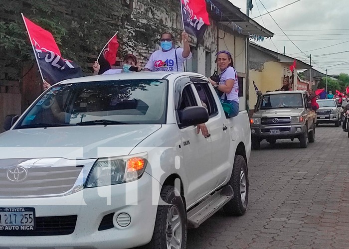 Cientos de militantes Sandinista con una grandiosa caravana seguida de un acto conmemoran el 36 aniversario de los caídos en Cuapa