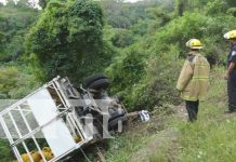 Accidente de tránsito con camión en La Kukamonga, Estelí