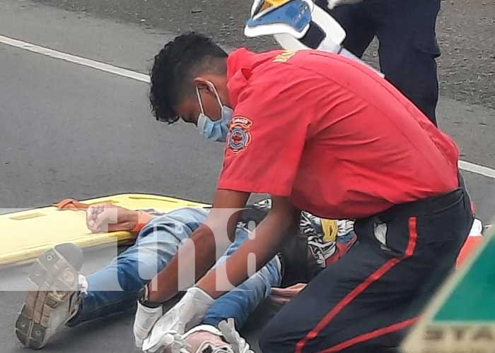 Accidente de tránsito con joven lesionado en Carazo