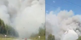 Incendios forestales en Rusia bloquean una carretera