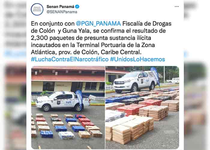 Decomisan 2 mil 300 paquetes con droga dentro de contenedores en Panamá