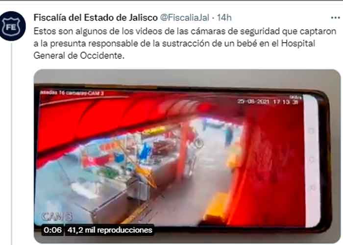 Fiscalía mexicana publicó el video del momento exacto donde se roban a un bebé