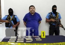 Conferencia policial sobre incautación de dinero (dólares) en Managua