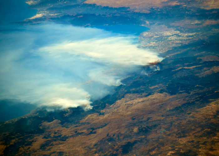 Imagen de los incendios en Turquía desde la Estación Espacial Internacional 