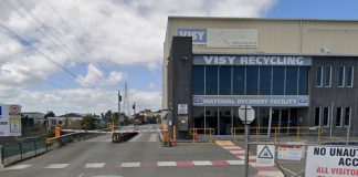 La planta de reciclaje de basura en Auckland, Nueva Zelanda