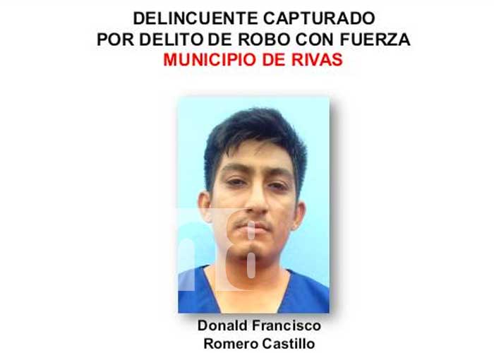 Presentación del delincuente que robó 20 mil córdobas en Rivas
