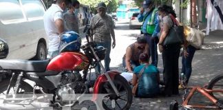 Motociclista resulta con fractura en su pierna tras imprudencia de ciclista en Managua