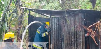 Bodega de una casa se incendia en el Barrio Pedro Joaquín Chamorro en Juigalpa, Chontales