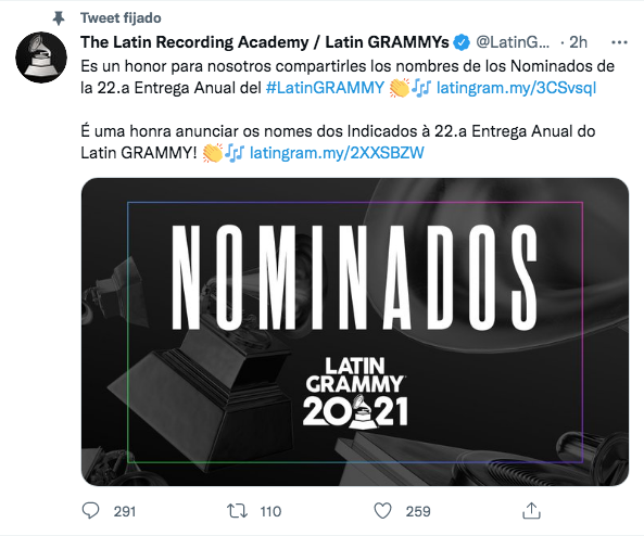 Aquí la lista de nominados de los Latin Grammy