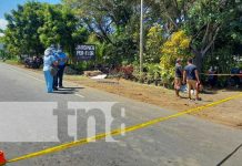 Escena de un mortal accidente de tránsito en Masaya