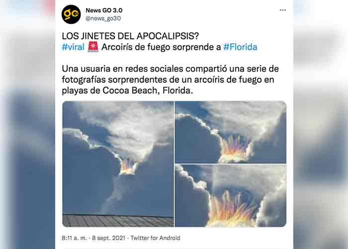 Viral Arcoiris De Fuego Sorprende En Las Playas De Florida Tn8 Tv Nicaragua