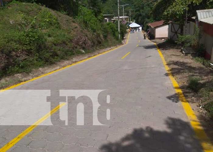 Inauguran 2 tramos de calles adoquinadas en Yalí, Jinotega