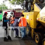 Proceso de construcción o mejoramiento de calles en Managua