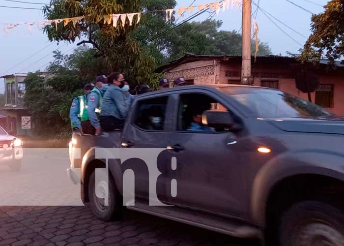 Policía Nacional en Chontales celebró su 42 aniversario con una alegre diana vehícular