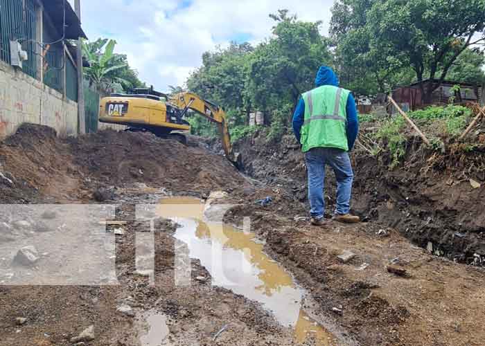 Obras de drenaje pluvial avanzan en el barrio Francisco Salazar, Managua