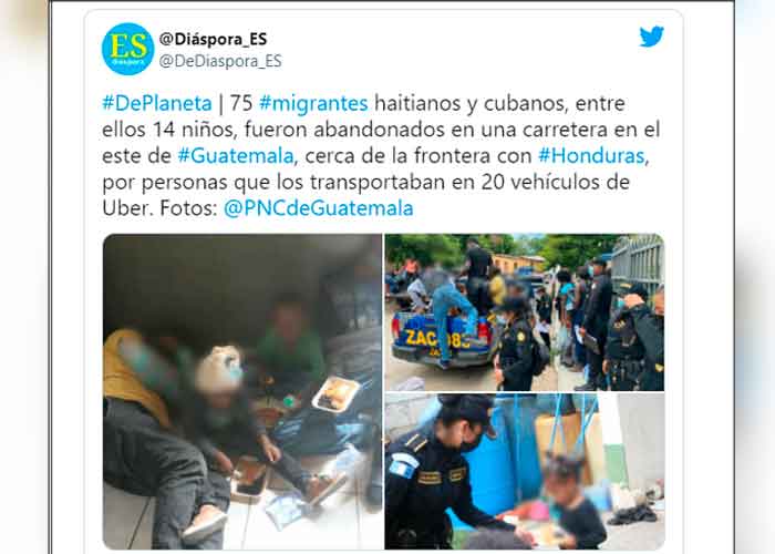 75 migrantes caribeños fueron abandonados en Guatemala