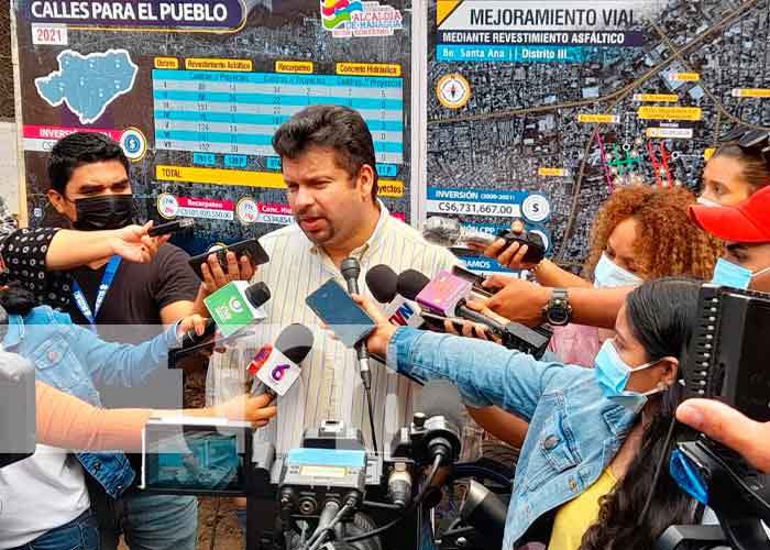 Secretario general de la alcaldía de Managua supervisa el proyecto de mejoramiento vial
