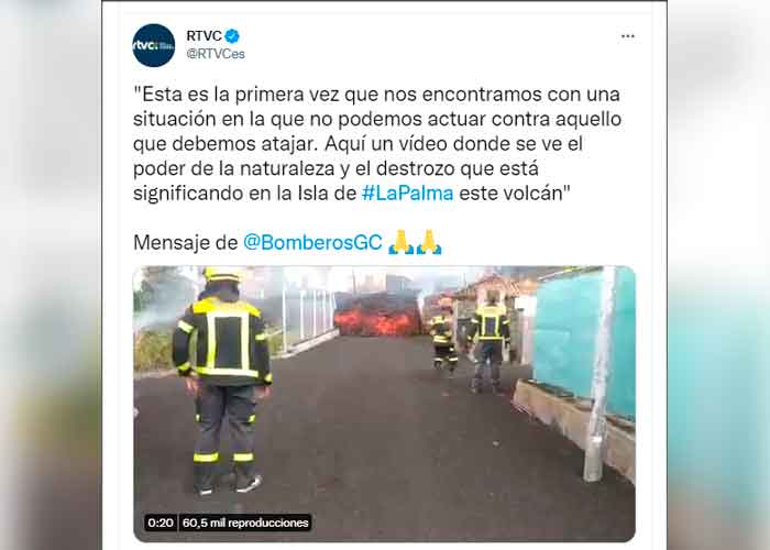 Apocalípticas imágenes del descenso de lava en La Palma, España