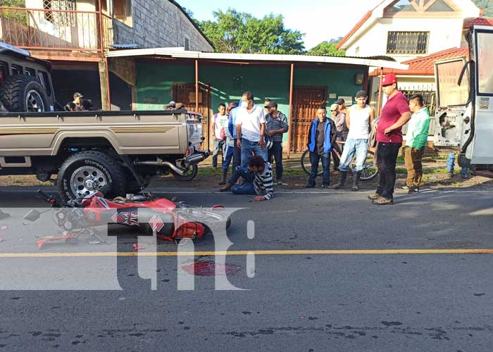Escena de un fuerte accidente de tránsito en San Ramón, Matagalpa